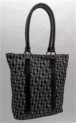 Christian Dior Diorissimo Trotter Black Canvas Tote Bag